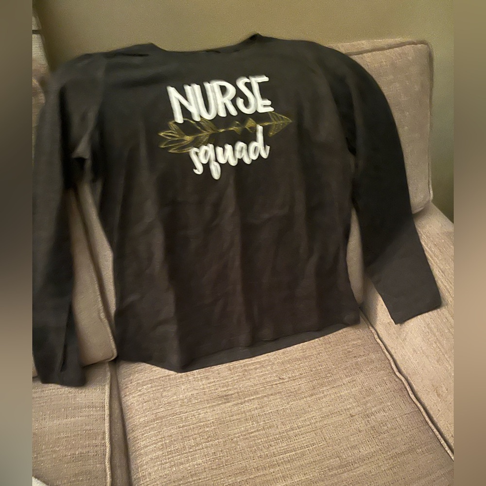 Dark gray 'Nurse Squad' Long Sleeve Shirt